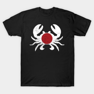 Japan Flag Crab Japanese Culture Distressed T-Shirt